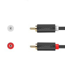 Заредете изображение във визуализатора на галерията – Ugreen AV104 10518 audio cable 2RCA (male) / 2RCA (male) 2m - gray
