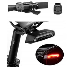 Заредете изображение във визуализатора на галерията – Rockbros LKWD-R1 rear bicycle light with laser and remote control + micro USB cable - USB-A - black
