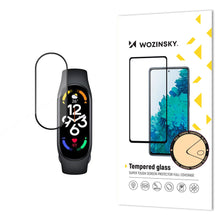 Заредете изображение във визуализатора на галерията – Durable Wozinsky Full Glue Full Screen Tempered Glass with Frame for Xiaomi Mi Band 8 - Black
