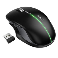Заредете изображение във визуализатора на галерията – Wireless mouse dual-mode (Bluetooth, 2.4G) 1600 dpi RGB Hoco GM43 black
