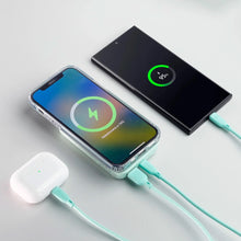 Заредете изображение във визуализатора на галерията – Joyroom JR-W020 20W 10000mAh MagSafe Powerbank + USB-A - USB-C 0.25m cable - light blue

