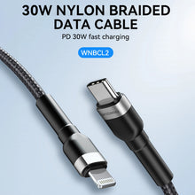 Заредете изображение във визуализатора на галерията – Wozinsky WNBCL2 Lightning / USB-C PD 30W cable 2 m - black
