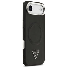 Заредете изображение във визуализатора на галерията – GUESS case for IPHONE 17 Air compatible with MagSafe GUHMP17MPSDTSCMK (PU W/ Triangle Logo) black
