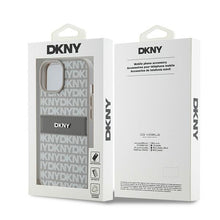 Заредете изображение във визуализатора на галерията – Original Case DKNY hardcase Leather Mono Stripe &amp; Metal Logo DKHCP15MPRTHSLE for Iphone 15 Plus/14 Plus beige
