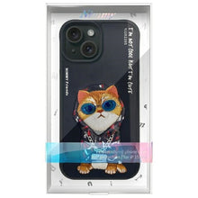 Заредете изображение във визуализатора на галерията – NIMMY case GLASSES COOL CAT for IPHONE 15 black
