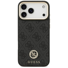 Заредете изображение във визуализатора на галерията – GUESS case for IPHONE 17 Pro Max compatible with MagSafe GUHMP17XP4GRMDEK (PU W/ 4G Strass Logo) black
