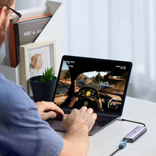Заредете изображение във визуализатора на галерията – Ugreen CM512 90568 USB-C adapter - 2x USB-A 3.0 / HDMI / RJ45 / SD and TF card reader / USB-C PD 100W - gray
