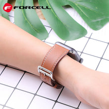 Заредете изображение във визуализатора на галерията – FORCELL F-DESIGN FA20 eco leather strap for APPLE Watch 42 / 44 / 45 / 49 mm brown
