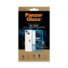 Заредете изображение във визуализатора на галерията – PanzerGlass ClearCase antibacterial case with Military Grade certificate for iPhone 13 / 14 / 15 - transparent blue
