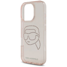 Заредете изображение във визуализатора на галерията – KARL LAGERFELD case for IPHONE 16 Pro Max KLHCP16XHKHDCELP (IML Rhinestones S K Head) pink
