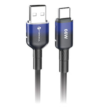 Заредете изображение във визуализатора на галерията – FORCELL F-ENERGY C352 cable USB A to Type C QC4.0 3A 66W Gradient 1 m black
