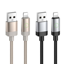 Заредете изображение във визуализатора на галерията – Cable USB A to Lightning Hoco 2,4A 1 m X117 gold
