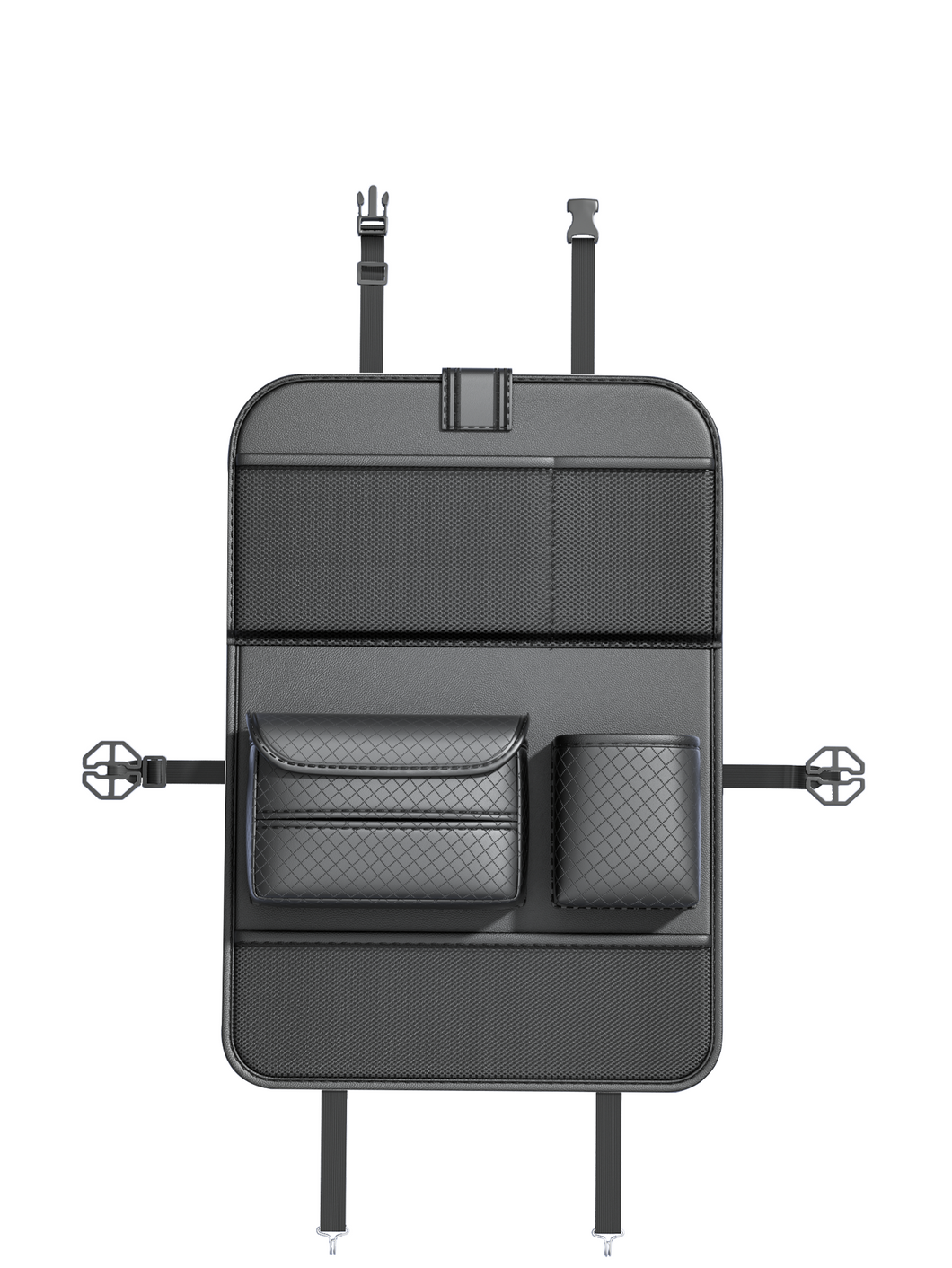 Foldable Car organizer for front seats with compartments D03-B black