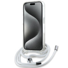 Заредете изображение във визуализатора на галерията – Karl Lagerfeld IML Crossbody Monogram Karl &amp; Choupette Head MagSafe Case for iPhone 15 Pro Max - Transparent
