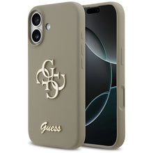 Заредете изображение във визуализатора на галерията – GUESS case for IPHONE 17 GUHCP17SSC4GSMW (Silicone W/ Big 4G Script) brown
