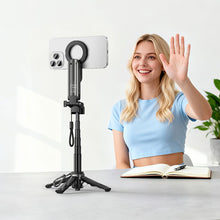 Заредете изображение във визуализатора на галерията – Live stand Hoco with magnetic and universal hilder with remote control K27 PRO czarny
