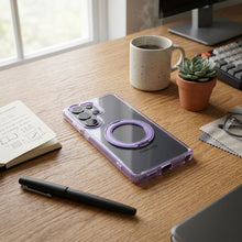 Заредете изображение във визуализатора на галерията – Case for Samsung A57 Frame Circle Stand compatible with MagSafe purple
