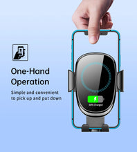 Заредете изображение във визуализатора на галерията – Choetech T203-F gravity car holder with 15W inductive charger for cockpit - black
