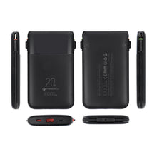 Заредете изображение във визуализатора на галерията – FORCELL F-ENERGY F10K6 Multicharge powerbank with built-in cables Type C and Lightning PD QC3.0 3A 22,5W 10000 mAh black
