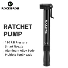 Заредете изображение във визуализатора на галерията – Rockbros 42320010001 hand pump for bicycle + screwdriver - black
