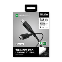 Заредете изображение във визуализатора на галерията – Amazing Thing Cable Tough Pro CLC120MTOBK - Type C to Lightning - PD 30W 3,2A 1,2 metres black
