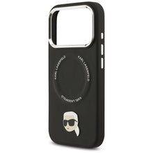 Заредете изображение във визуализатора на галерията – KARL LAGERFELD case for IPHONE 17 Pro Max compatible with MagSafe KLHMP17XPSMLRKLK (PU Karl Pin) black
