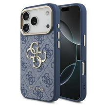Заредете изображение във визуализатора на галерията – GUESS case for IPHONE 17 Pro GUHCP17L4GMGCBL (PU W/ Big 4G Classic Logo) gold blue
