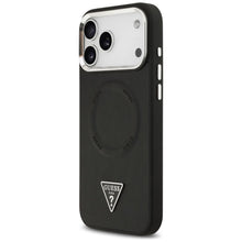 Заредете изображение във визуализатора на галерията – GUESS case for IPHONE 17 Pro compatible with MagSafe GUHMP17LPSDTSCMK (PU W/ Triangle Logo) black
