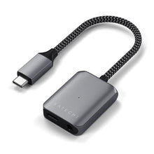 Заредете изображение във визуализатора на галерията – SATECHI adapter AUX Type C (male) to Jack 3,5 mm (female) / Type C (female) ST-UCAPDAM gray
