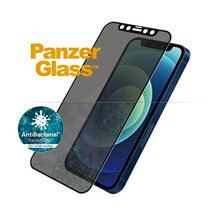Заредете изображение във визуализатора на галерията – PanzerGlass E2E Super+ Microfracture antibacterial tempered glass for iPhone 12 mini - with black frame
