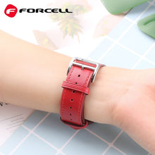 Заредете изображение във визуализатора на галерията – FORCELL F-DESIGN FA20 eco leather strap for APPLE Watch 42 / 44 / 45 / 49 mm red

