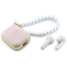 Заредете изображение във визуализатора на галерията – Wireless earphone GUESS TWS Pearl Strap GUE005292 pink
