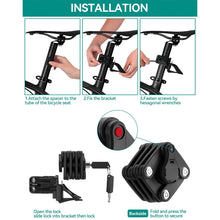 Заредете изображение във визуализатора на галерията – Rockbros WD795 foldable bicycle lock - black
