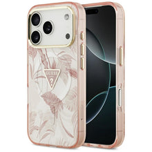 Заредете изображение във визуализатора на галерията – GUESS case for IPHONE 17 Pro compatible with MagSafe GUHMP17LHMILVTGP (PC TPU Jungle Tonal Triangle) pink
