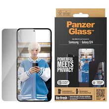 Заредете изображение във визуализатора на галерията – PanzerGlass Ultra-Wide Fit Privacy Tempered Glass with Positioner for Samsung Galaxy S24
