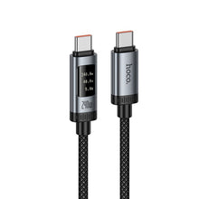 Заредете изображение във визуализатора на галерията – Data Cable with digital display USB A to USB C Hoco PD 6A 100W 1,2 m U148 black
