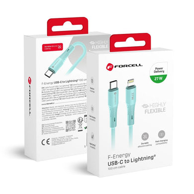 FORCELL F-ENERGY C346 cable Type C to Lightning PD 3A 27W Silicone 1 m blue