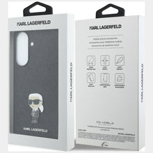 Заредете изображение във визуализатора на галерията – KARL LAGERFLED case for SAMSUNG A37 KLHCSA37GKNPSK (Fixed Glitter Ikonik Logo Metal Pin) black

