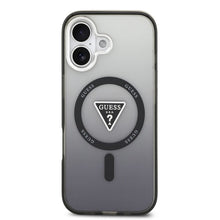 Заредете изображение във визуализатора на галерията – GUESS case for IPHONE 17 compatible with MagSafe GUHMP17SHGTMLCGK (IML Gradient W/ Triangle Logo) black
