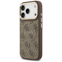 Заредете изображение във визуализатора на галерията – GUESS case for IPHONE 17 Pro compatible with MagSafe GUHMP17LP4MSEGCW (PU 4G W/ Classic) brown
