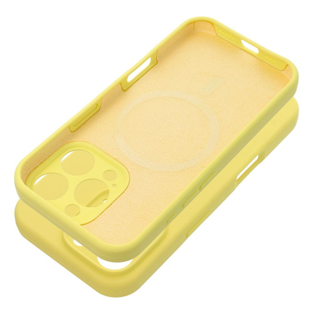 Case SILICONE 2mm for IPHONE 16 Pro compatible with MagSafe lemon