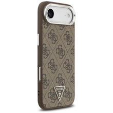 Заредете изображение във визуализатора на галерията – GUESS case for IPHONE 17 Air compatible with MagSafe GUHMP17MP4TSRCMW (4G PU W/ Triangle Logo) silver brown
