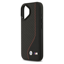 Заредете изображение във визуализатора на галерията – BMW case for IPHONE 17 compatible with MagSafe BMHMP17S25PCCSCKR (PU Carbon Line &amp; Logo) red
