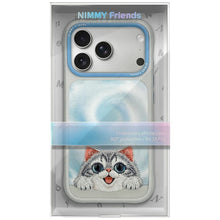 Заредете изображение във визуализатора на галерията – NIMMY case BIG EYED LYING SILVER SHADED CAT compatible with MagSafe for IPHONE 18 Pro/17 Pro black
