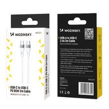 Заредете изображение във визуализатора на галерията – Wozinsky WSTCC2 USB-C / USB-C PD 65W cable 2 m - white
