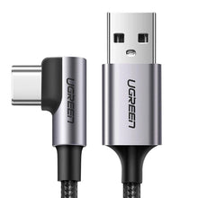 Заредете изображение във визуализатора на галерията – Ugreen US284 70255 USB-A (straight) / USB-C (angled) cable 3A 3m - gray

