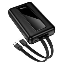 Заредете изображение във визуализатора на галерията – Powerbank 20000 mAh QC PD 22,5W with built-in cables USB C+ Lightning Hoco J162A black
