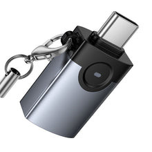 Заредете изображение във визуализатора на галерията – Adapter OTG USB C to USB A Hoco 3A UA46C gray
