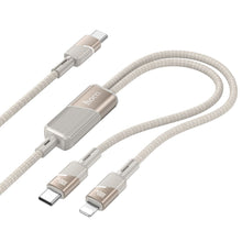 Заредете изображение във визуализатора на галерията – HOCO cable 2in1 Type C to Type C + Lightning 5A 100W U139 1,2 m gold
