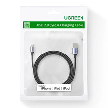 Заредете изображение във визуализатора на галерията – Ugreen US199 60157 USB-A / Lightning MFi cable 1.5m - black
